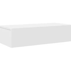 vidaXL væghylde med skuffer 60x26,5x15 cm konstrueret træ hvid