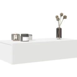 vidaXL væghylde med skuffer 60x26,5x15 cm konstrueret træ hvid