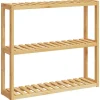 vidaXL væghylde til badeværelse 3 hylder 60x15x54 cm bambus