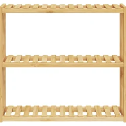 vidaXL væghylde til badeværelse 3 hylder 60x15x54 cm bambus