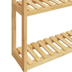vidaXL væghylde til badeværelse 3 hylder 60x15x54 cm bambus