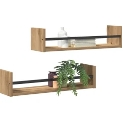 vidaXL Væghylde Vægmonteret 2 pcs Artisan Egetræ 60 x 16 x 14 cm