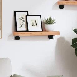 vidaXL væghylde 40x10x4 cm behandlet massivt egetræ lysebrun
