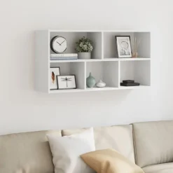 vidaXL væghylde 100x25x50 cm konstrueret træ hvid
