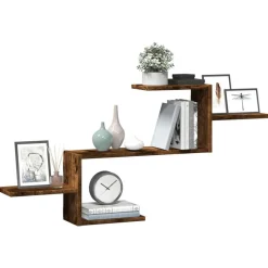 vidaXL væghylde 104x15x49 cm konstrueret træ røget egetræsfarve