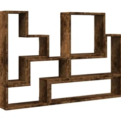 vidaXL væghylde 96x12x64 cm konstrueret træ røget egetræsfarve
