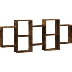 vidaXL væghylde 159x18x65 cm konstrueret træ røget egetræsfinish