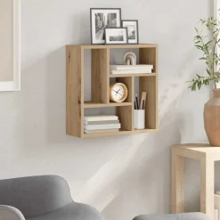 vidaXL væghylde 45x16x45 cm konstrueret træ kunsteg