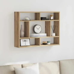 vidaXL væghylde 75x16x55 cm konstrueret træ kunsteg