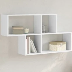 vidaXL væghylde 100x20x53 cm konstrueret træ hvid