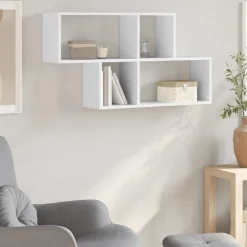 vidaXL væghylde 100x20x53 cm konstrueret træ hvid