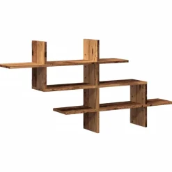 vidaXL væghylde 124,5x18x60,5 cm konstrueret træ gammelt træ-look