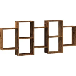 vidaXL væghylde 159x18x65 cm konstrueret træ gammelt træ-look