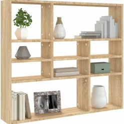 vidaXL væghylde 90x16x78 cm konstrueret træ sonoma-eg
