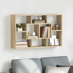 vidaXL væghylde 85x16x52,5 cm konstrueret træ sonoma-eg