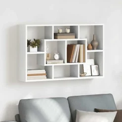 vidaXL væghylde 85x16x52,5 cm konstrueret træ hvid