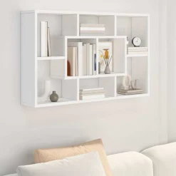 vidaXL væghylde 85x16x52,5 cm konstrueret træ hvid