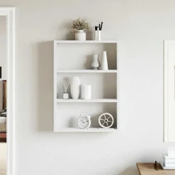 vidaXL væghylde 43x9x60 cm konstrueret træ hvid