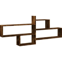 vidaXL væghylde 167,5x18x68 cm konstrueret træ røget egetræsfinish