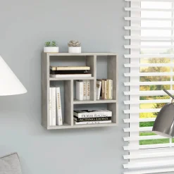 vidaXL væghylde 45,1x16x45,1 cm konstrueret træ betongrå