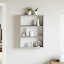 vidaXL væghylde 43x9x60 cm konstrueret træ grå sonoma-eg