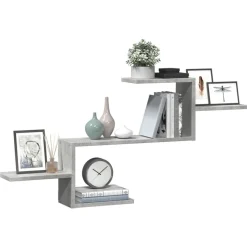 vidaXL væghylde 104x15x49 cm konstrueret træ betongrå