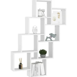 vidaXL væghylde 90x15x119 cm kubeformet konstrueret træ hvid