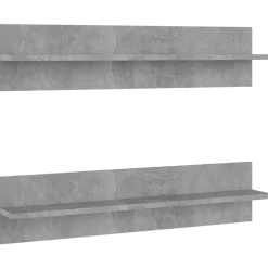 vidaXL væghylder 2 stk. 80x11,5x18 cm konstrueret træ betongrå