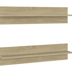 vidaXL væghylder 2 stk. 80x11,5x18 cm konstrueret træ sonoma-eg