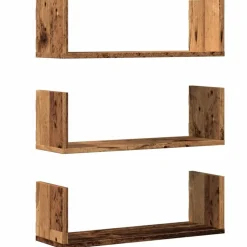 vidaXL væghylder 3 stk. 58x18x18 cm konstrueret træ gammelt træ-look