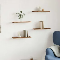 vidaXL væghylder 4 stk. 40x20x1,5 cm konstrueret træ antikt trælook