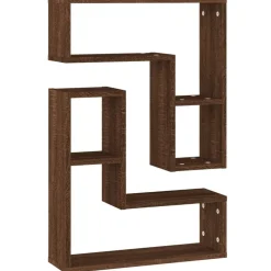 vidaXL væghylder 2 stk. 50x15x50 cm konstrueret træ brun egetræsfarve