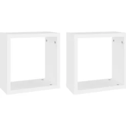 vidaXL væghylder 2 stk. 30x15x30 cm kubeformet hvid