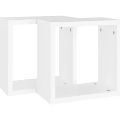 vidaXL væghylder 2 stk. 30x15x30 cm kubeformet hvid
