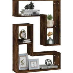 vidaXL væghylder 2 stk. 50x15x50 cm konstrueret træ røget egetræ