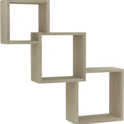 vidaXL væghylder 68x15x68 cm kubeformet konstrueret træ sonoma-eg