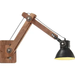 vidaXL væglampe industriel stil rund E27 sort