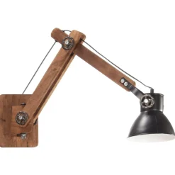 vidaXL væglampe industriel stil rund E27 sort