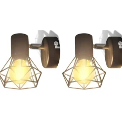 vidaXL væglamper 2 stk. med LED-pærer industriel stil sort