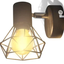 vidaXL væglamper 2 stk. med LED-pærer industriel stil sort