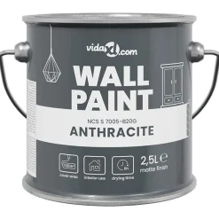 vidaXL Vægmaling Grå 2,5 L Vægprint