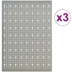 vidaXL vægmonterede værktøjspaneler 3 stk. 40x58 cm stål