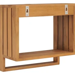 vidaXL vægmonteret håndklædeholder 35x20x35 cm massivt teaktræ
