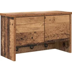 vidaXL Vægmonteret Jakkeholder med hylde Gammelt træ 50 x 20 x 30 cm