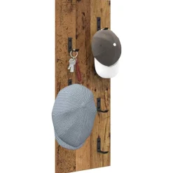 vidaXL Vægmonteret Jakkeholder Gammelt træ 30 x 1,5 x 80 cm