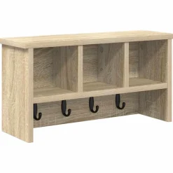vidaXL Vægmonteret Jakkeholder med hylde Sonoma eg 50 x 16 x 26 cm