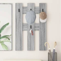 vidaXL Vægmonteret Jakkeholder Vægmonteret Grå Sonoma 65 x 3 x 100 cm