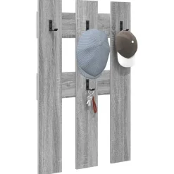 vidaXL Vægmonteret Jakkeholder Vægmonteret Grå Sonoma 65 x 3 x 100 cm