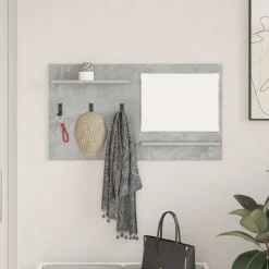 vidaXL Vægmonteret Jakkeholder med hylde Beton Grå 90 x 10 x 50 cm