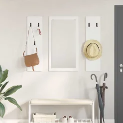 vidaXL Vægmonteret Jakkeholder Hvid 96 x 1,5 x 90 cm Konstrueret træ